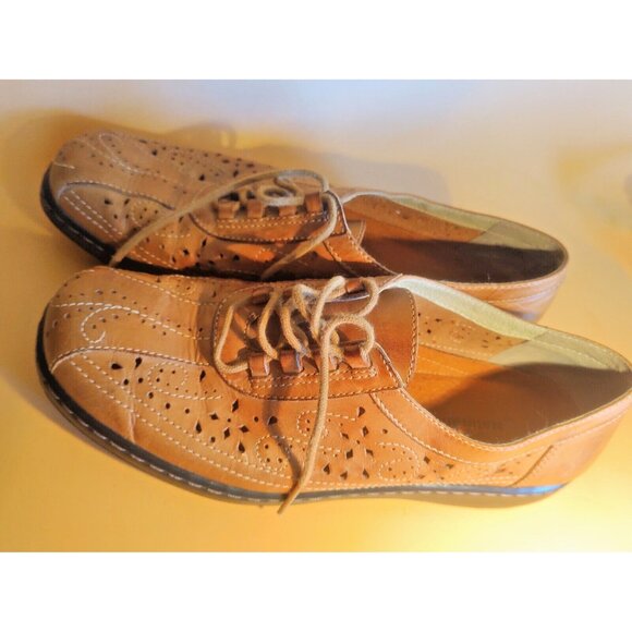 Brazil Leather Womens Laced Loafers by Zolta Size 8 1/2 Medium Hand Made - Picture 4 of 15